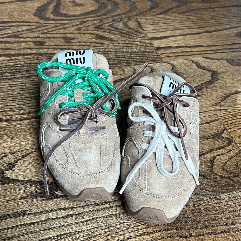 New Balance X Miu Miu 530 SL faded suede mules - Picture 3 of 16